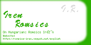 iren romsics business card